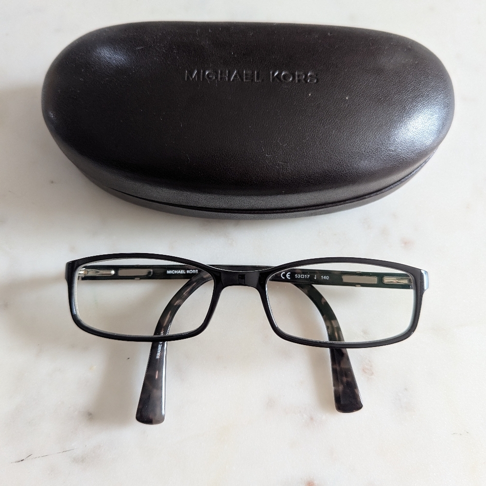 Michael Kors MK 673M 001 Square Black Leopard Eyeglasses Frames Only 53-17-140